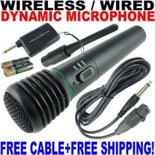 Pro Microphone Wireless Wired 2in1 Handheld Cordless Mic For Karaoke 