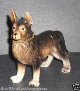   German Shepherd Dog Figurine Collectible Ceramic Black & Tan Statue