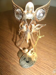   Crystal Angel Figurine 24K Gold Plated Mascot International Inc