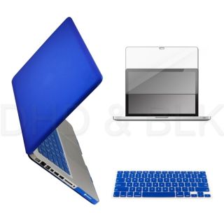   Blue Hard Case for Macbook Pro 15 + Keyboard Cover + Screen Guard