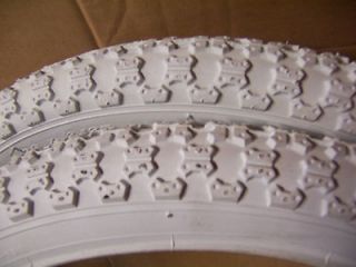 BICYCLE TIRES 18 X 1.75 ALL BLACK / ALL WHITE CRUISER BMX LOWRIDER 