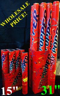   (YOU CHOOSE) 15 OR 31 PARTY POPPER CONFETTI CANNONS (NO FIREWORKS