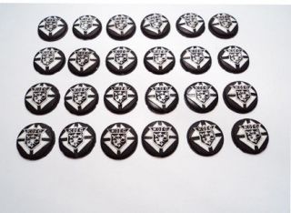 24 PCS. KNIGHTS OF COLUMBUS ROUND PORCELAIN STONES  022