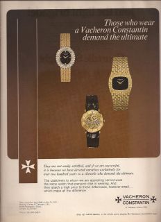 Vacheron Constantin Watch Advertisement 1976