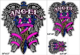 Angel Wing Fight Like A Girl   Breast Cancer support decals 3pc 