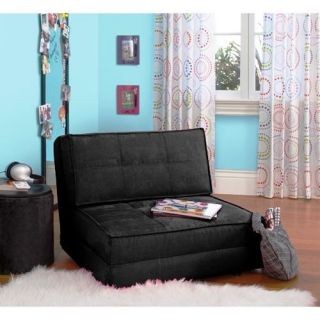   Rich Black Chair Flip Out Convertible Sleeper Bed Couch Lounger Sofa