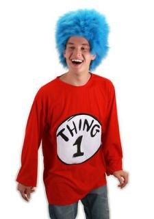 Thing 1 ADULT Costume Kit Size XXL NEW Dr. Seuss T Shirt Wig