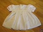 Tejidos Cristina White Knit Dress With Flowers Girls Size 0 6 Months 