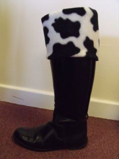 BN BLACK AND WHITE COW fleece welly socks/welly liners/boot liners 