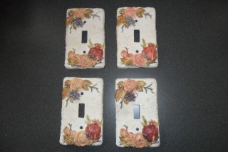   Ceramic Floral Light Switch Cover Plates For Single Switch Toggle