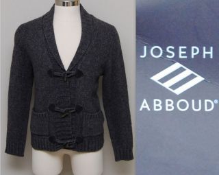 NWT COZY MENS XXL JOSEPH ABBOUD MED GRAY TOGGLE SWEATERS RETAIL $290