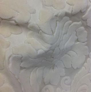 142 White Damask Chenille Home Decor Upholstery Craft Fabric Material 