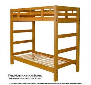 Extra Tall Twin Bunk Bed Frame Golden Oak Stain NEW