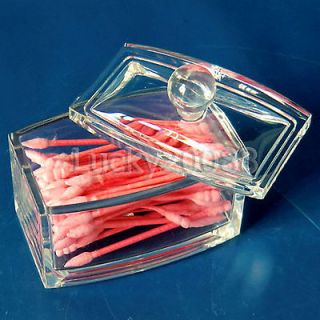 1xClear Acrylic Q Tip Box Storage Cosmetic Organizer Makeup case#10 