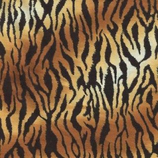 WILD BROWN BLK GOLD TIGER SKIN PRINT Cotton Fabric BTY for Quilting 