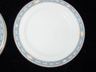 Grindley China Co England Vintage Dessert Plates 13 Blue/White 6 