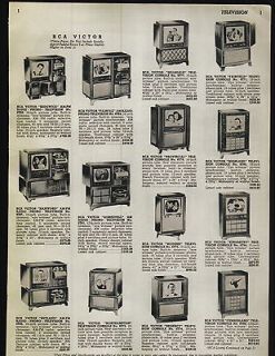 1951 ad RCA Victor Philco TV Television Sets Consoles Phonograph 