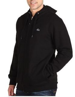 LACOSTE black OUTLINE CROC zip HOODIE sweatshirt jacket NEW AUTHENTIC 