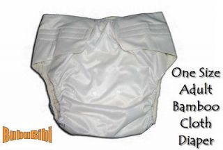 One Size Adjustable Reusable BAMBOO ADULT Cloth Diaper/Nappy+2 Insert 