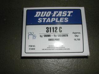 Duo Fast 3112C Staples 31 Series 3/8 Crown x 3/8 Length 22 Gauge 
