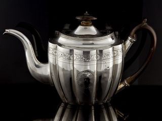   III Sterling Silver Teapot, F.CRUMP, London 1772, Hallmarked, NR