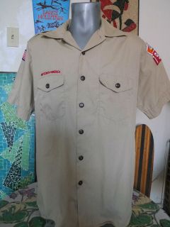 Vintage Official BOY SCOUTS OF AMERICA Shirt with Patches Large