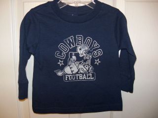 Dallas Cowboys Football Blue Long Sleeve Tee Shirt Boys Girls Toddler 