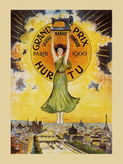 1900 Paris Grand Prix Sewing Machine Hurtu France Vintage Poster Repro 