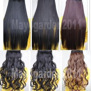curly curl wavy & straight clip in hair extensions 2012 New human 