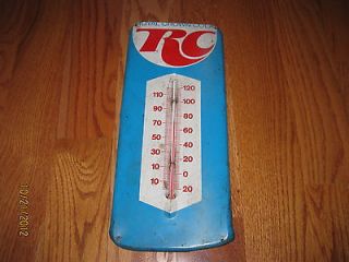 VINTAGE ORIGINAL ROYAL CROWN RC COLA TIN THERMOMETER ANTIQUE FROM 