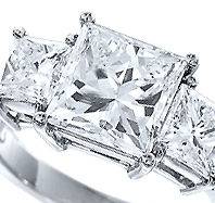 carat princess cut 3 stone diamond ring three stone
