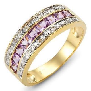 Size 6,7,9,10 Jewelry New Mans Amethyst Real 10KT yellow Gold Filled 