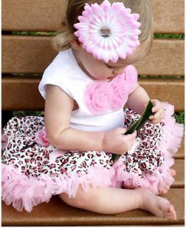 2Pcs Baby Girl Kids Tutu Dress Top+Skirt Brown Pink Black Dress 