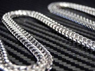   Cut Chain/Necklace Franco 10K White Gold 36inches Double Cuban Link