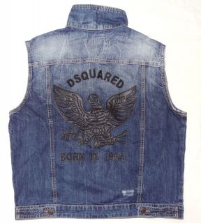 Vest DSQUARED 2 Mens New Vest jeans BORN IN 1964 eagle , size M