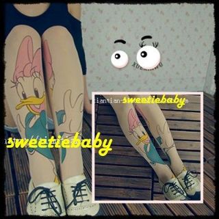Cute Daisy Duck Tattoo Pattern Stockings Pantyhose Tights legging
