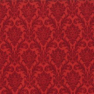 Moda BLITZEN, RED DAMASK, 30298 16 Premium Cotton, 1/2 yard of fabric