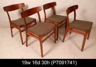Set Of Four Vintage Danish Modern Hans Wegner Teak Chairs (P7091741)n