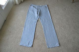 Jean Paul Gaultier Homme Blue Pin Stripe Pants Silk & Rayon size 48