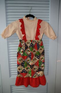 Darling Girls Vintage 70s Prairie Dress   Size 4