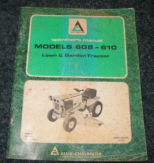 Allis Chalmers 608 610 Lawn Garden Tractor Operators Manual 