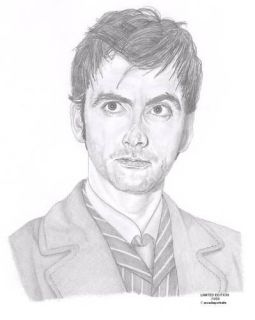 DR WHO   DAVID TENNANT pencil drawing picture LE print