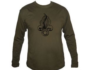 French foreign legion freur de lis customized man sleeved army green t 