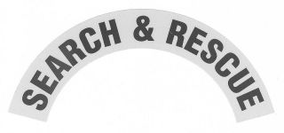 SEARCH AND RESCUE FIRE HELMET CRESCENT DECALS   A PAIR
