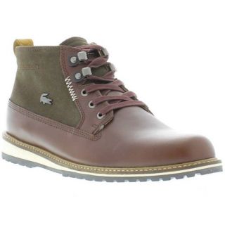 Lacoste Boots Genuine Delevan 4 Mens Casual Shoes Burgundy Brown Sizes 