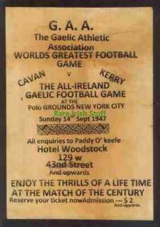GAA Gaelic Football Cavan V Kerry New York City 1947