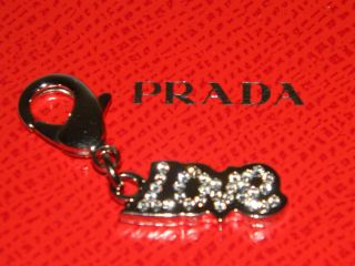   PRADA Silver LOVE Trick or Charm for Bracelet, Necklace, or Bag NWT