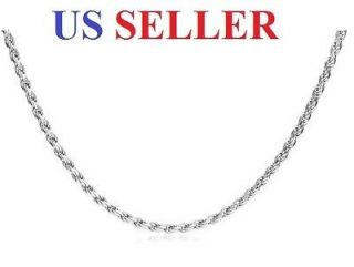 5MM STERLING SILVER DIAMOND CUT RHODIUM ROPE CHAIN 925 ITALY