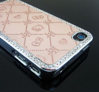 KC8 Bling Shiny Rhinestone Hello Kitty Imprinting Leather Case for 