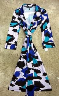 new Diane von Furstenberg JUSTIN Wrap Silk Dress Tribal Leopard print 